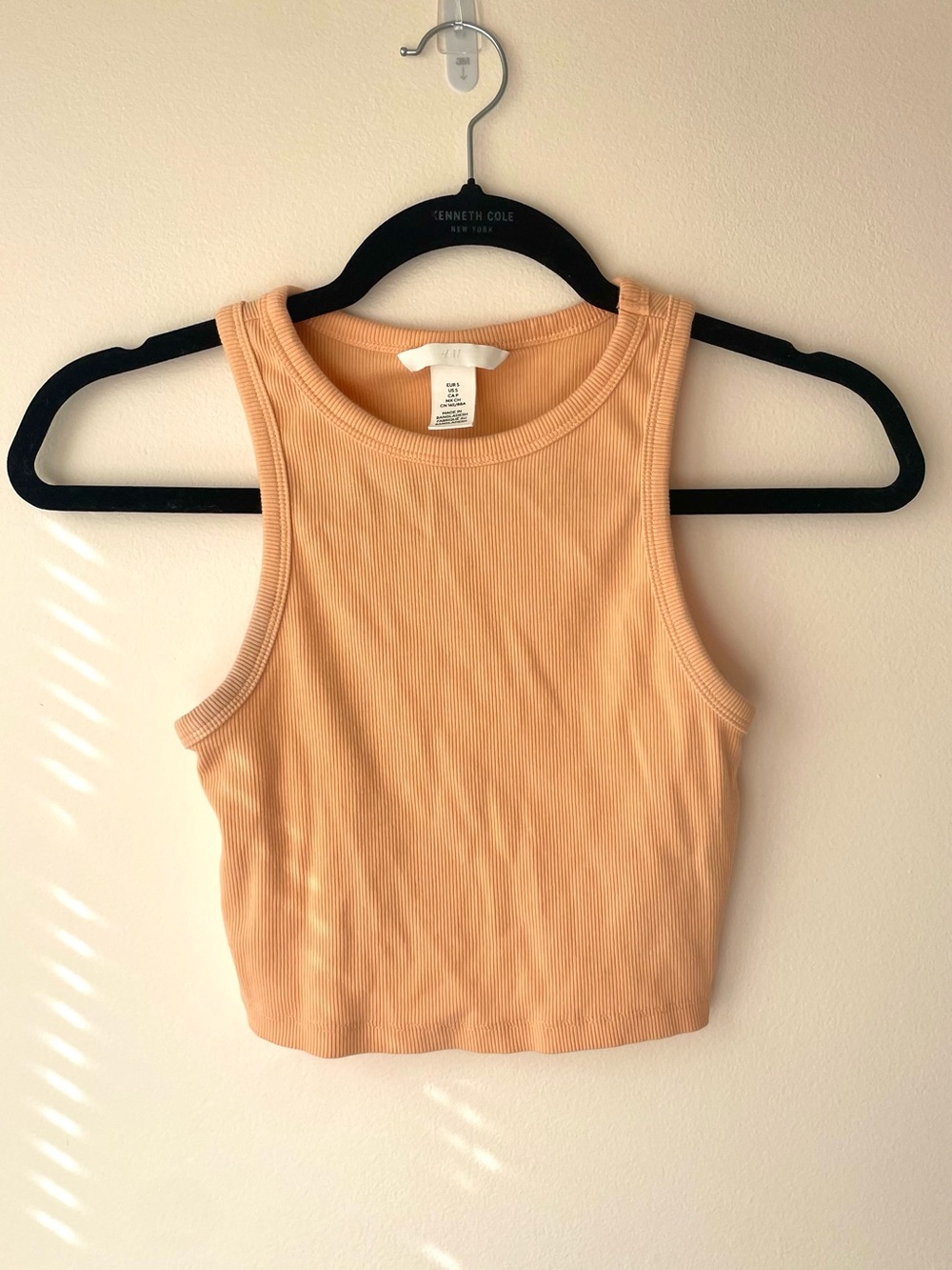 H&M Peach Ribbed Crop Tank Top
